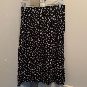 Floral Black Skirt